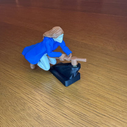 🧙‍♀️✨ Witch & Wizard Broomstick Dashboard Ornament – Magical Ride