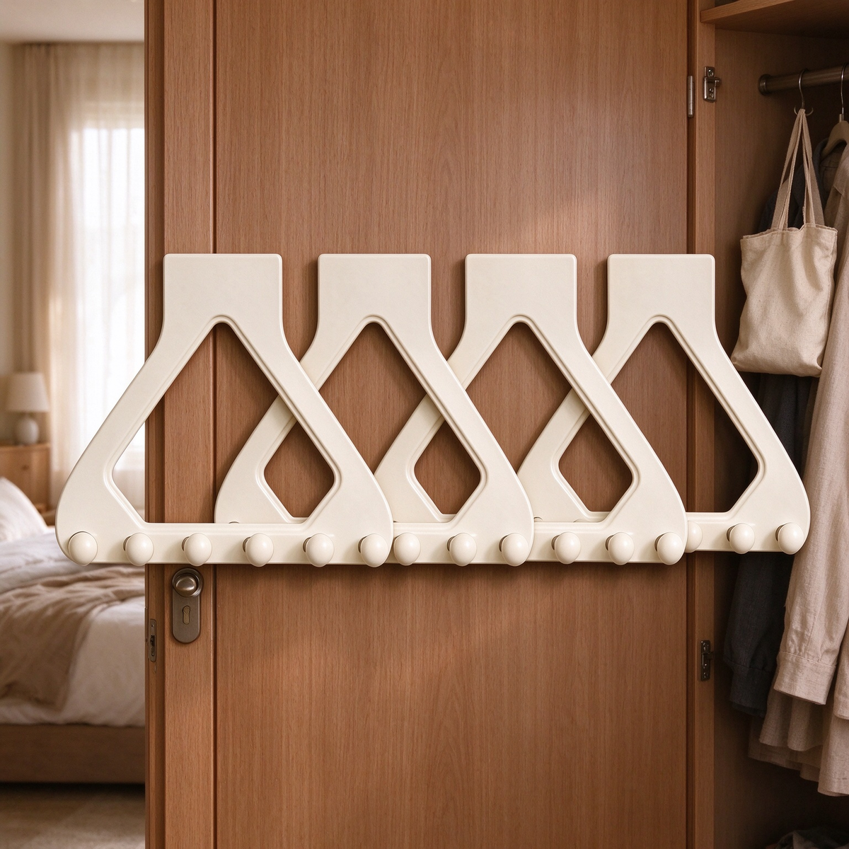 Triangular door hanging multi-hook storage rack(4Pcs)