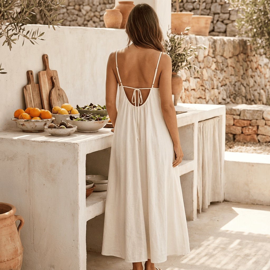 Solid Color Backless Cami Dress ✨