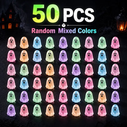 Luminous Mini Ghost Figurines – Glow in the Dark Pastel Set
