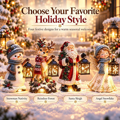 Christmas Lantern Figurines with Warm Holiday Glow