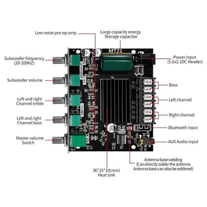 🔥 2.1 Channel Bluetooth Audio Receiver Power Amplifier Module🔊