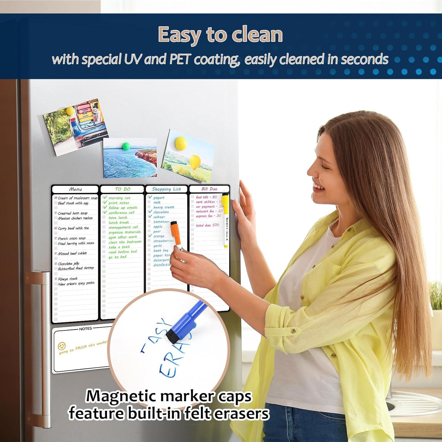 Magnetic Dry Erase To-Do List Board (4-Pack)