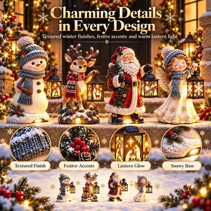 Christmas Lantern Figurines with Warm Holiday Glow