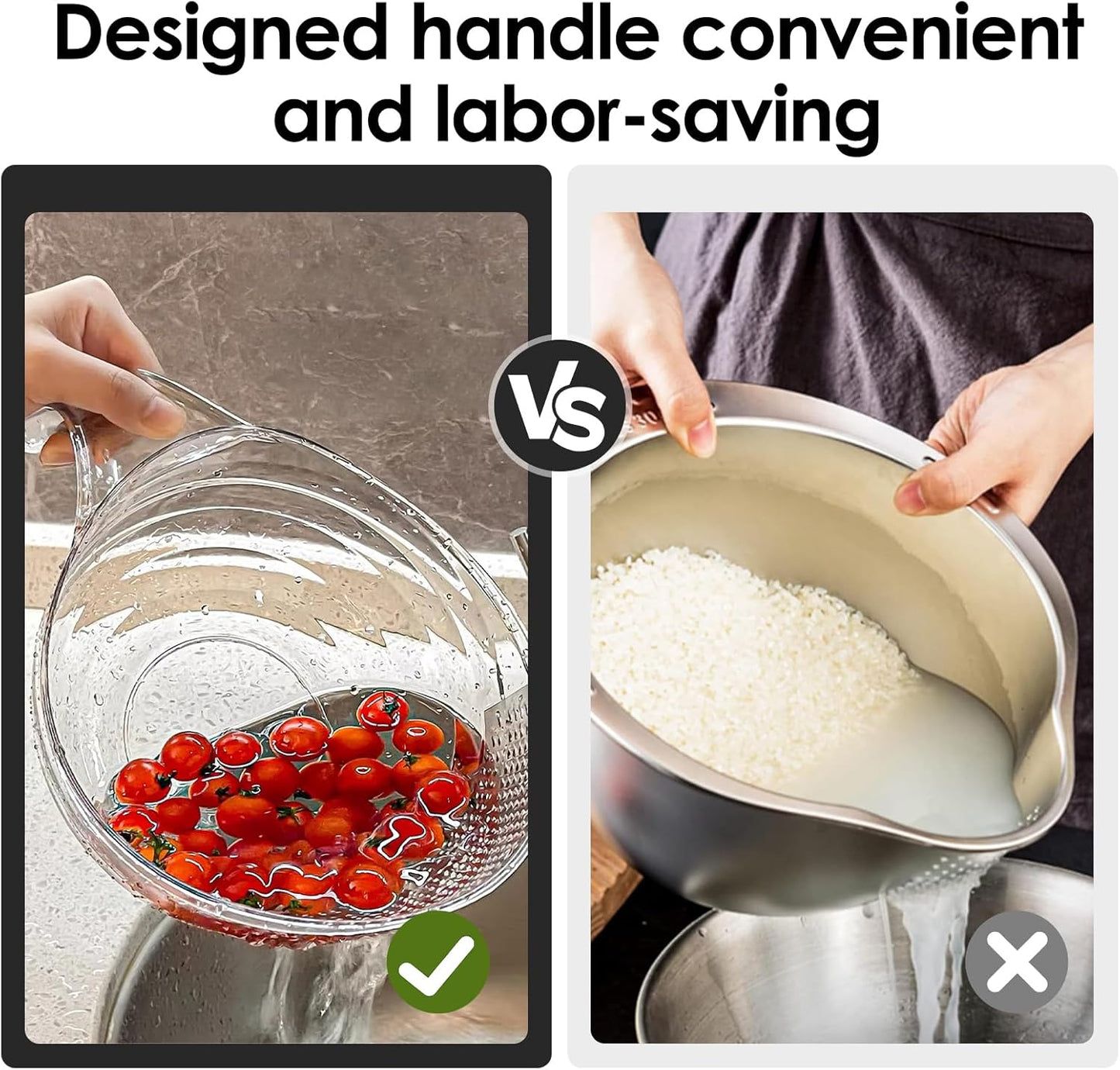 🔥 CLEARANCE SALE: Multipurpose Rice Strainer Bowl – Rinse, Drain & Prep in One