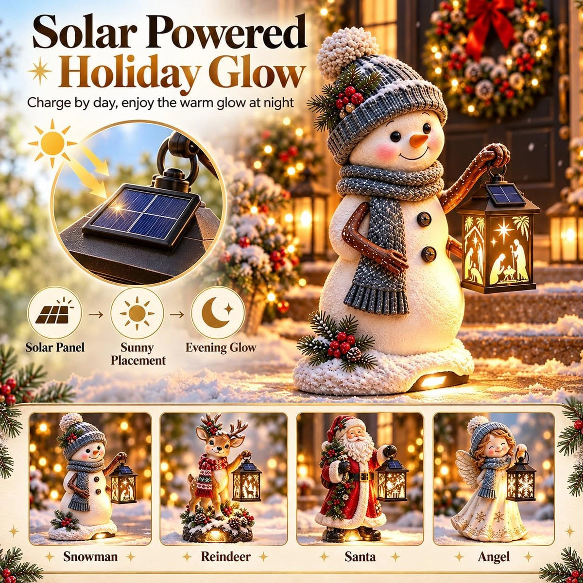 Christmas Lantern Figurines with Warm Holiday Glow