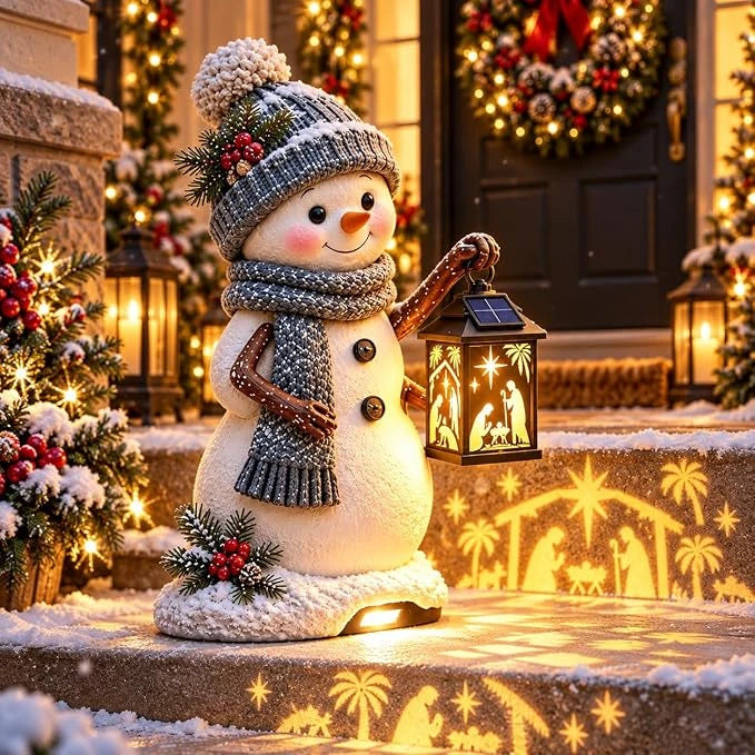 Christmas Lantern Figurines with Warm Holiday Glow