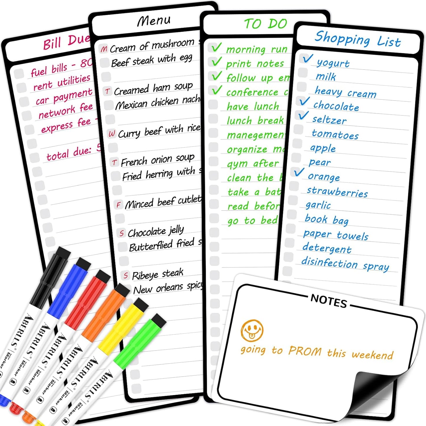 Magnetic Dry Erase To-Do List Board (4-Pack)