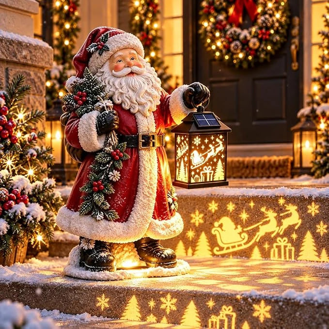 Christmas Lantern Figurines with Warm Holiday Glow