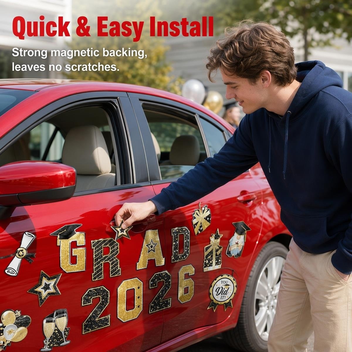 2026 Graduation Car Magnet Decor Set