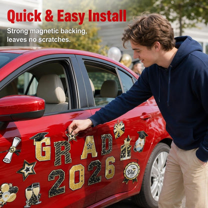 2026 Graduation Car Magnet Decor Set