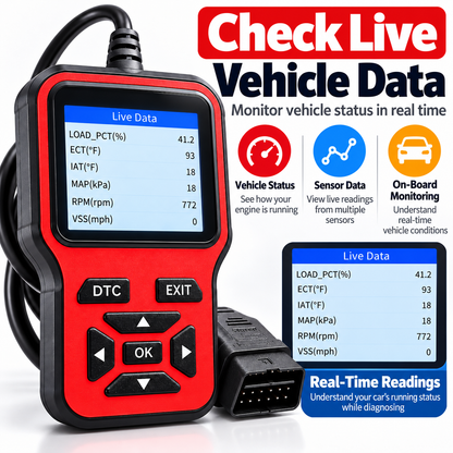 Car Diagnostic Scanner with Fault Code Reader & Live Data