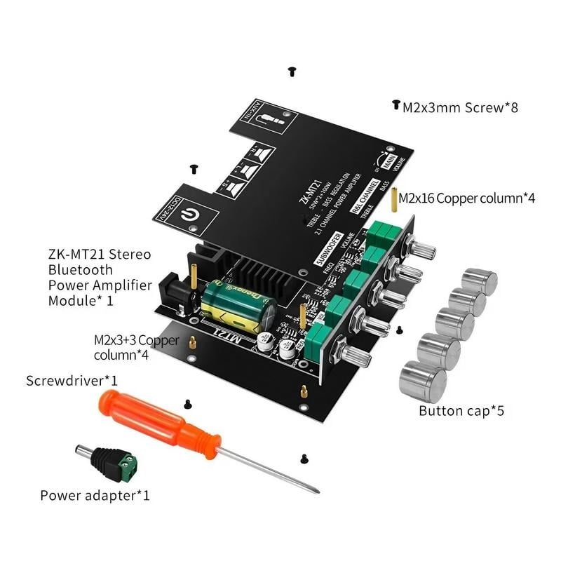 🔥 2.1 Channel Bluetooth Audio Receiver Power Amplifier Module🔊