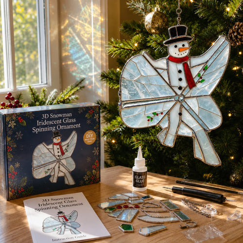 ⭐ The Ultimate Holiday DIY Gift:  3D Iridescent Glass-Style Christmas Suncatcher Ornament Kit 🎄❄️