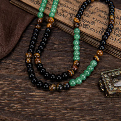 ✨ Money Attraction Necklace 💰 Green Aventurine & Tiger Eye Crystal