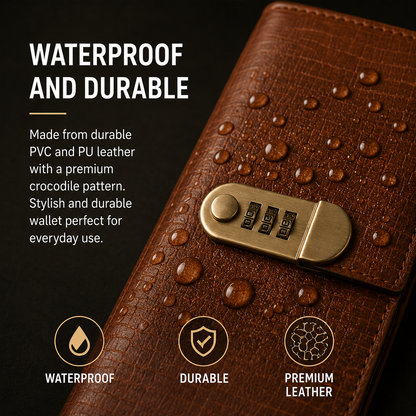 💵100 Sheets Transparent Pocket Wallet - With Combination Lock