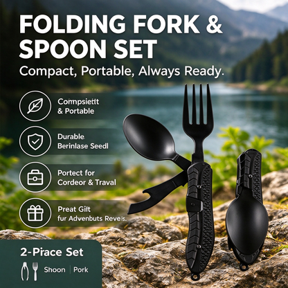 Multifunctional Folding Fork & Spoon Set
