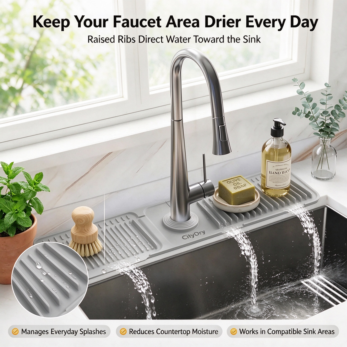 Silicone Faucet Splash Guard Mat