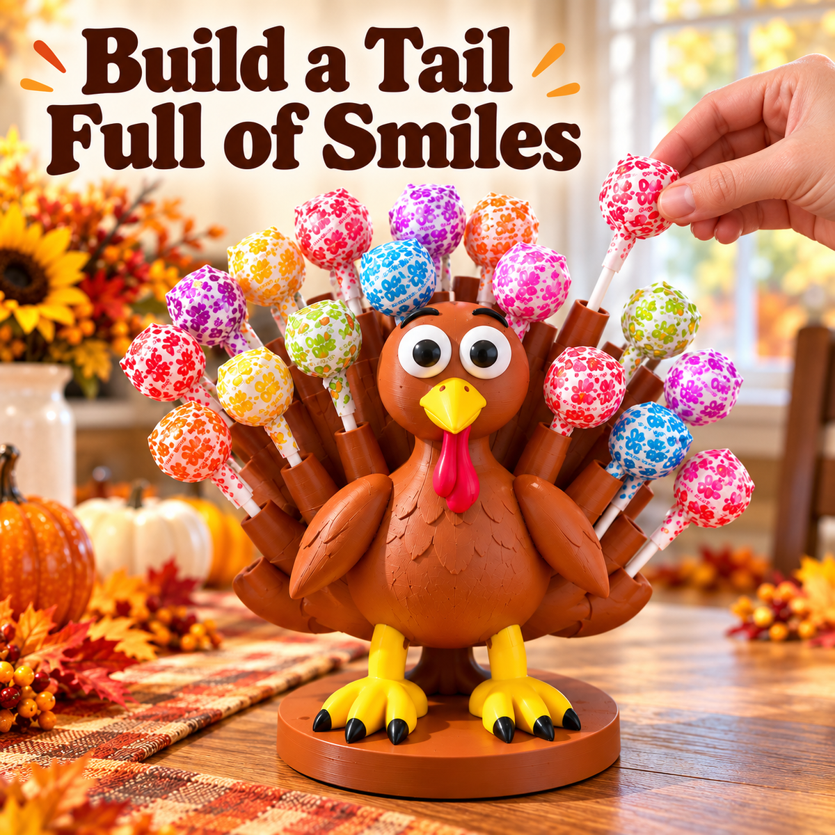Turkey Lollipop Holder — A Rainbow Tail of Thanksgiving Fun