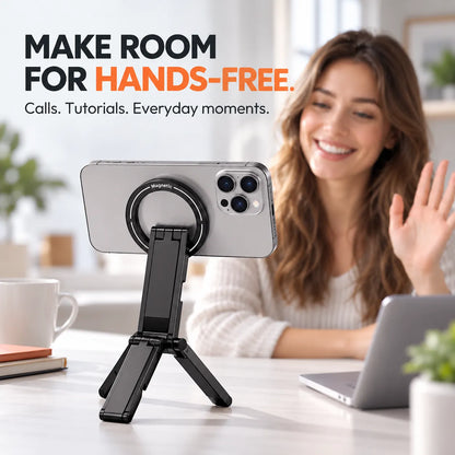 📱 Foldable Magnetic Phone Tripod Stand