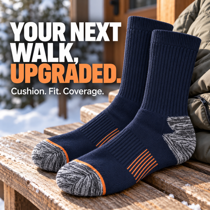 🧦 Cushioned Crew Socks – Thick Comfort for Chilly Morning Walks