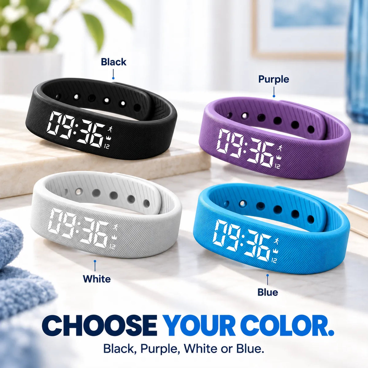 Silent Vibrating Alarm Wristband ⏰ | Quiet Wake-Up & Step Tracker