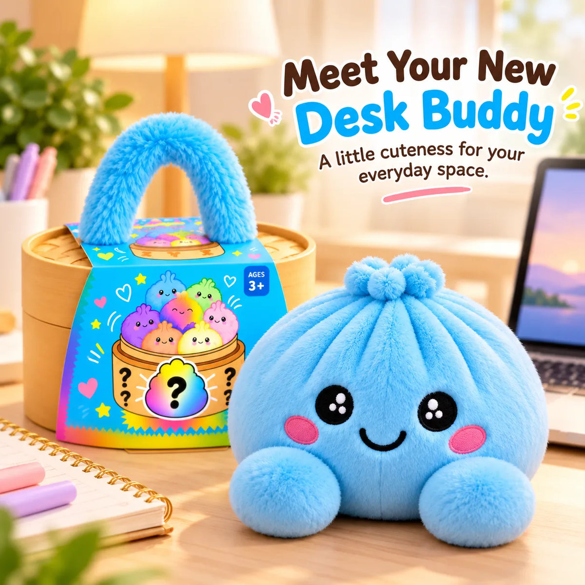 🥟 Rainbow Dumpling Plush Blind Box 🌈 – Cute Mystery Stuffed Toy