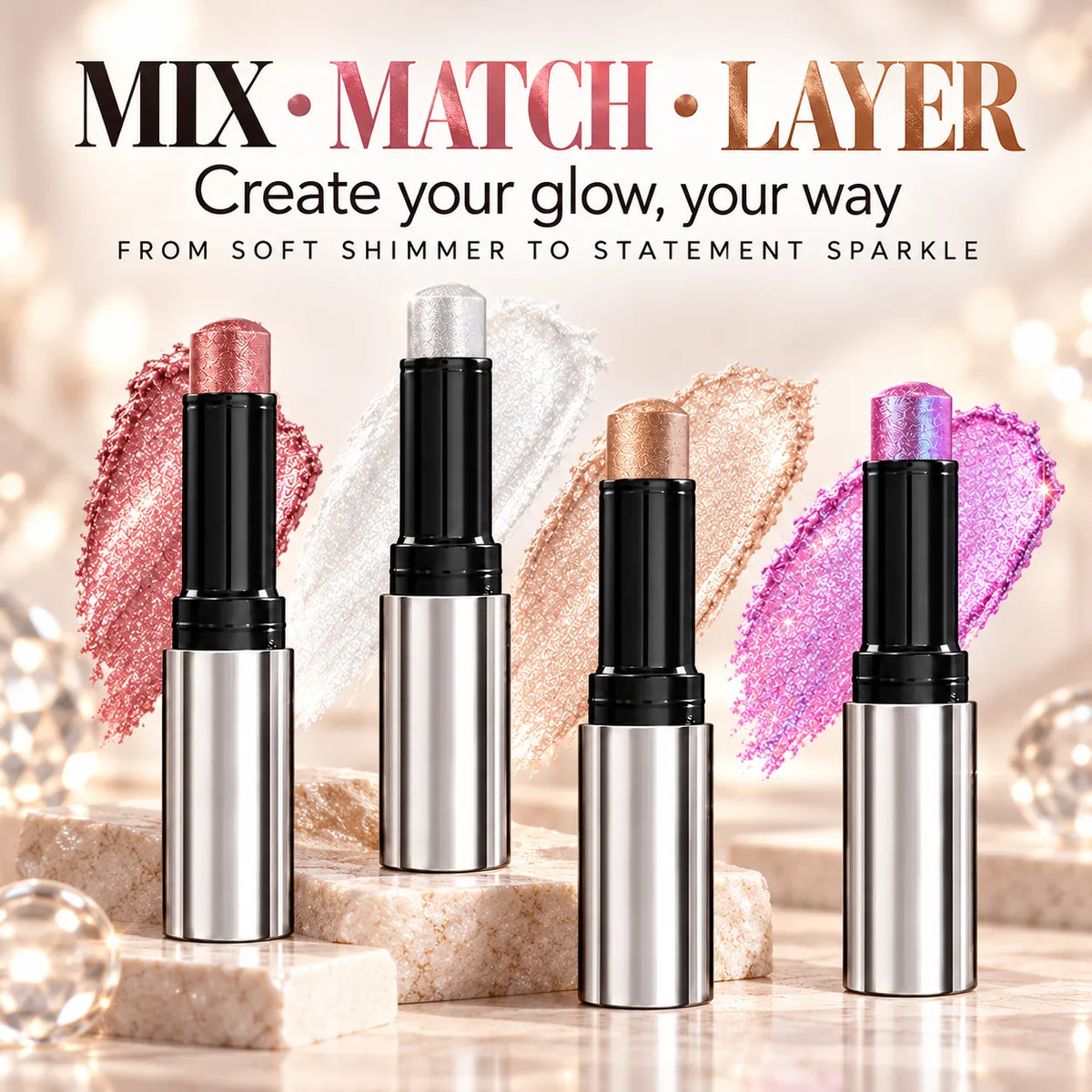 ✨ Jelly Shimmer Eyeshadow Stick – One-Swipe Sparkling Eye Makeup