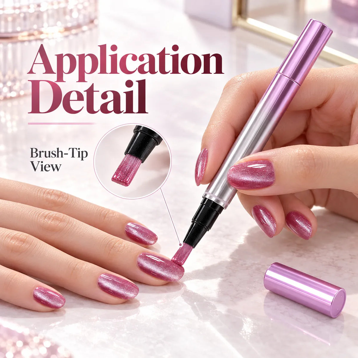 ✨ Cat Eye Nail Polish Pen – Shimmering Color & Glossy Finish in 5 Shades 💅