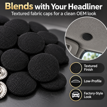 🚗🛡️50 Pack Car Roof Headliner Repair Buttons- Fabric Covered Retainer Screws
