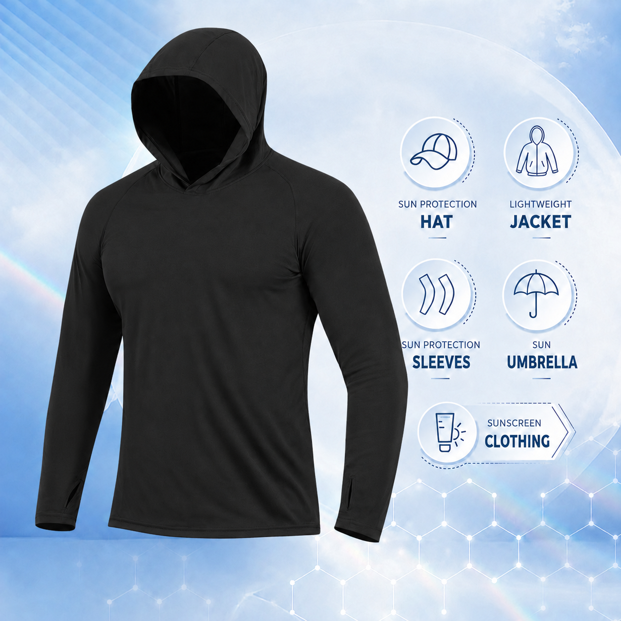 Unisex Summer Ice-Silk Sun Protection Hoodie☀️