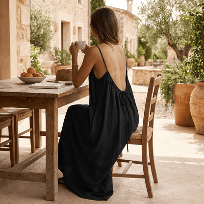 Solid Color Backless Cami Dress ✨