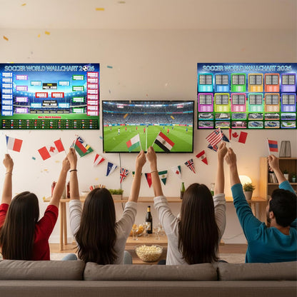 ⚽🏆 2026 Soccer Fan Wall Chart Kit 📅 Group Stage & Knockouts
