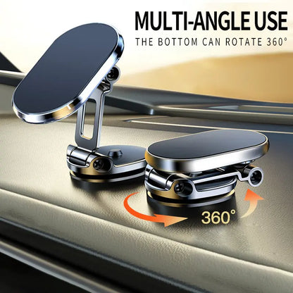 🔄Foldable metal magnetic car phone holder - 360° rotating