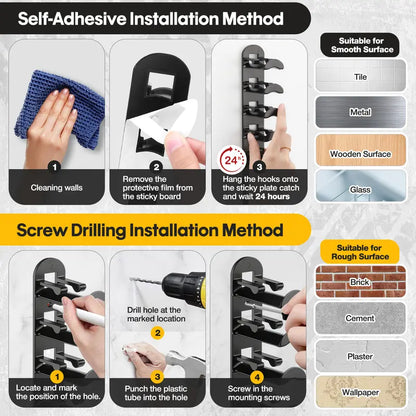 🧢 Vertical Adhesive Wall Hat Rack Organizer (2-Pack)