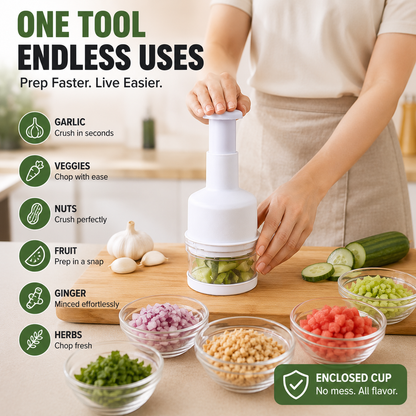 🧄 304 Stainless Steel Press Chopper