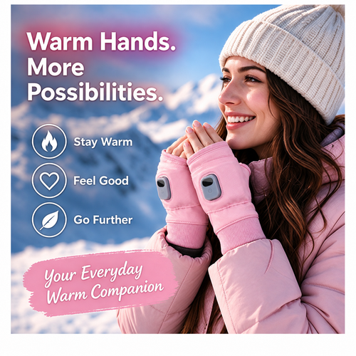 Unisex Rechargeable Heated Fingerless Gloves