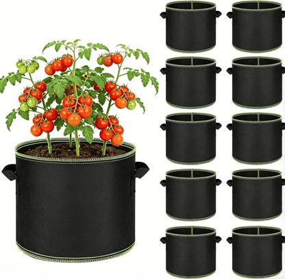 🌱 5-Pack 5 Gallon Grow Bags 🪴 Heavy Duty Fabric Pots