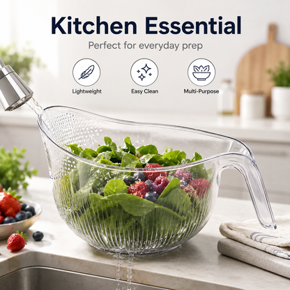🔥 CLEARANCE SALE: Multipurpose Rice Strainer Bowl – Rinse, Drain & Prep in One
