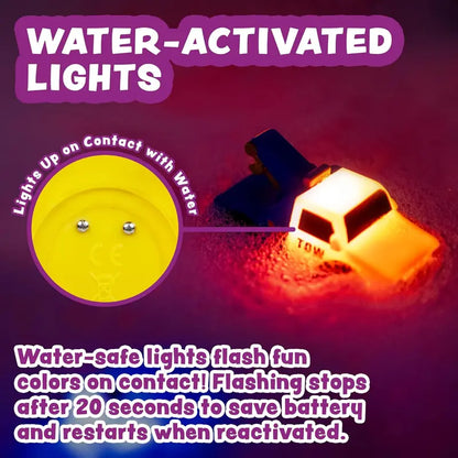 🚑6-Piece Baby Emergency Car Bath Toy - Water-Changing, Floating, Light-Up Sensory Learning Tool