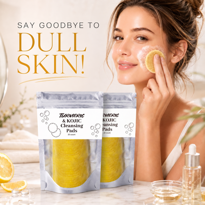 🌿 Natural Turmeric & Kojic Acid Gentle Face Cleansing Pads