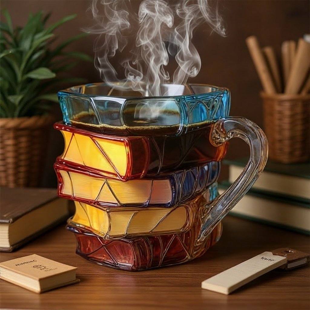 🌟Novelty 3D Painted Book Mug— Where Literature Meets Art in Your Morning Routine 📚☕