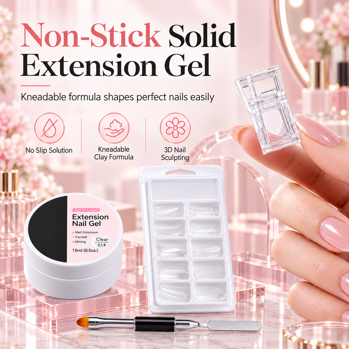 ✨ Moldable Builder Gel for Nail Extensions & 3D Nail Art