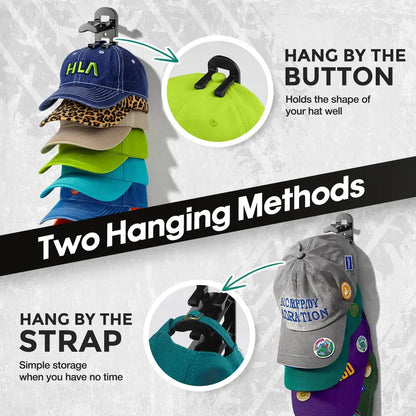 🧢 Vertical Adhesive Wall Hat Rack Organizer (2-Pack)
