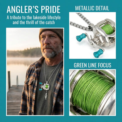 😍 Collectible Mini Fishing Reel Pendant Necklace for Anglers