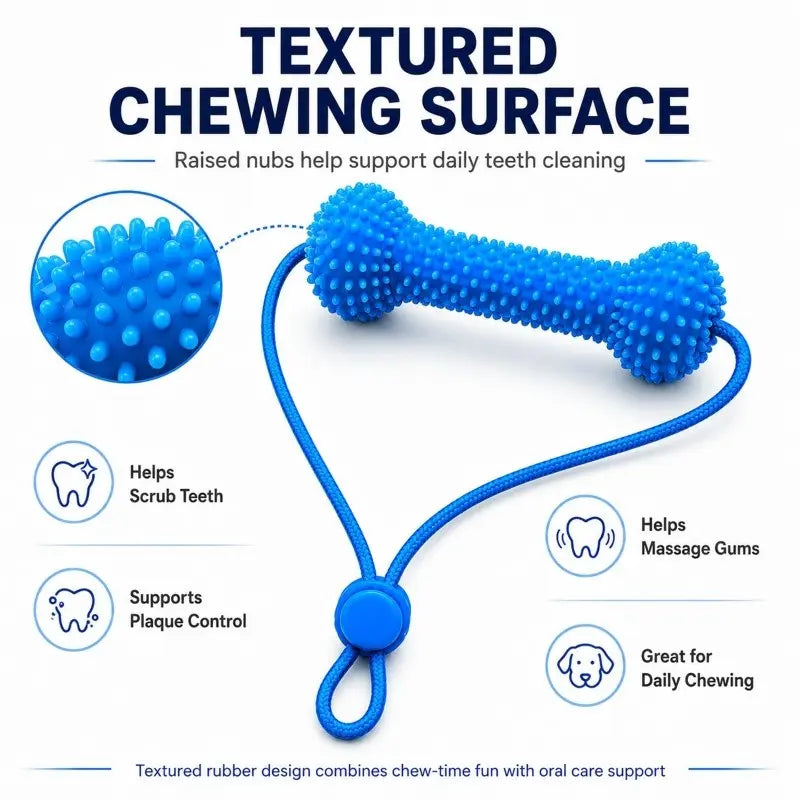 Durable Rubber Bone-Shaped Dog Chew Toy