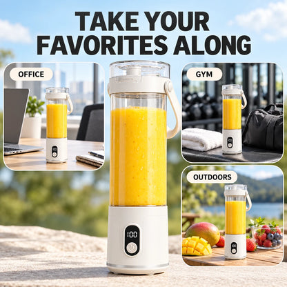 Portable Blender Cup with Carry Handle for Smoothies and Shakes