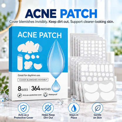 ✨ Invisible Acne Patches – Cover Pimples & Absorb Blemish Fluid | 364 Patches 💧🍀