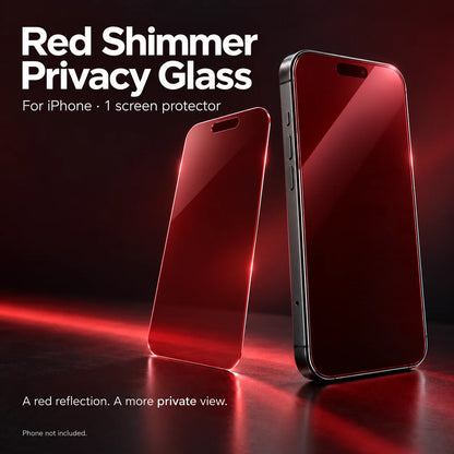 ❤️ Red Shimmer Privacy Screen Protector for iPhone – Tempered Glass Anti-Peep Protection