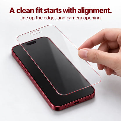❤️ Red Shimmer Privacy Screen Protector for iPhone – Tempered Glass Anti-Peep Protection